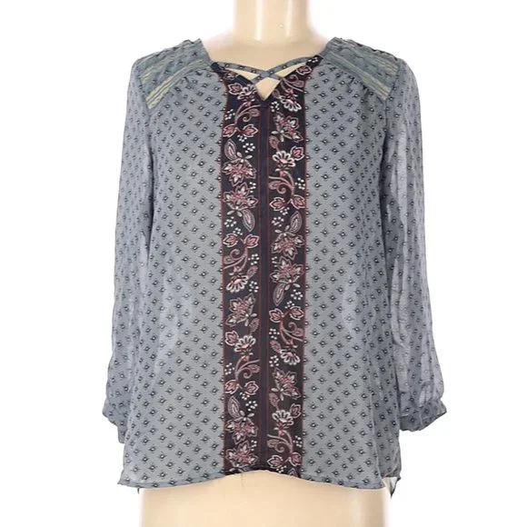 Maurices Sheer Lace Detail Blouse Top Women's M Medium - Picture 10 of 13